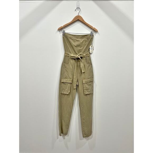 NWT Altar’d State Kensley Washed Cargo Jumpsuit in Washed Olive - Picture 2 of 9